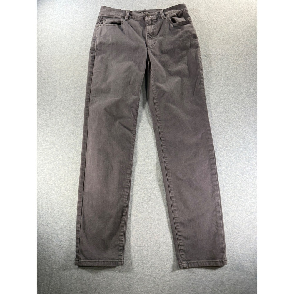 Eileen Fisher Organic Cotton Stretch Straight Leg Pants Gray XS GDD